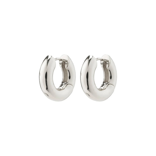 Aica Huggie Hoops-Medium-Silver