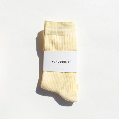 Combed Cotton Ribbed Crew Socks in Sorbet