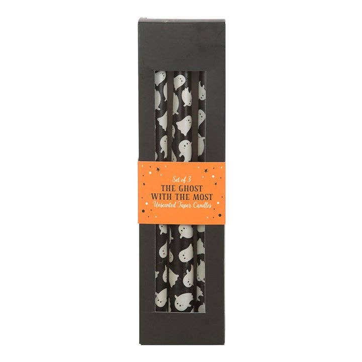 Halloween Ghost Print Taper Candles Set