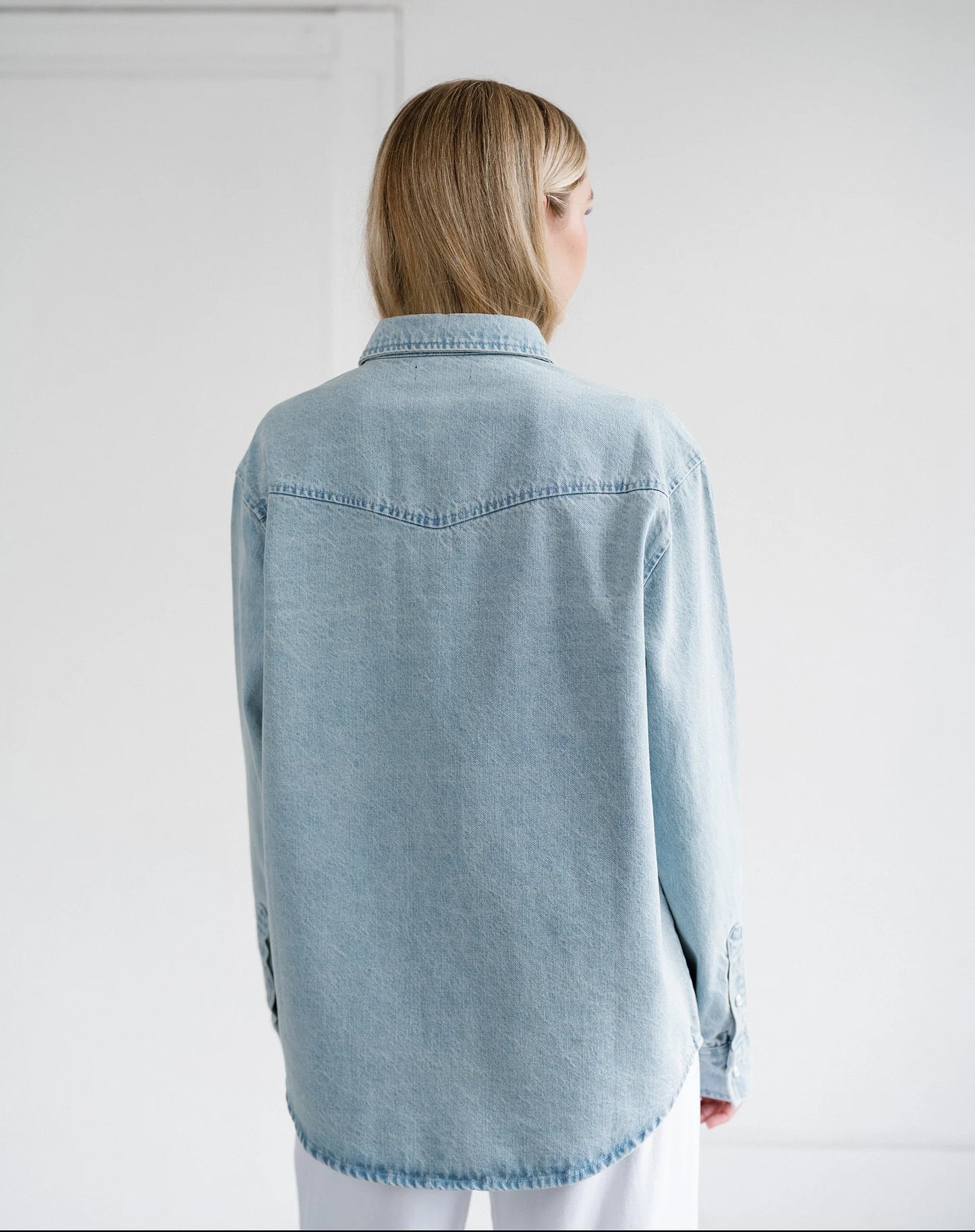 Jolene Denim Shirt in Light Blue Denim