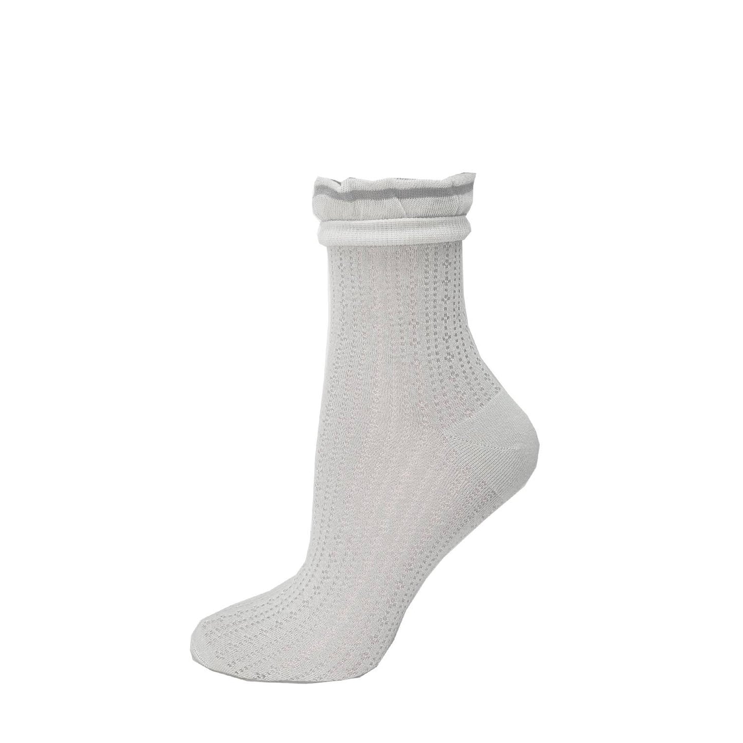 Pointelle Lace Top White (All Dot-Line Socks 3 for $20)