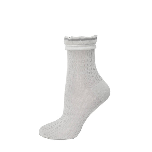Pointelle Lace Top White (All Dot-Line Socks 3 for $20)
