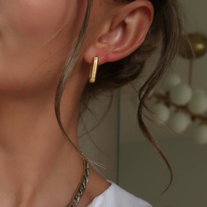 Small Ray Ribbed Earrings