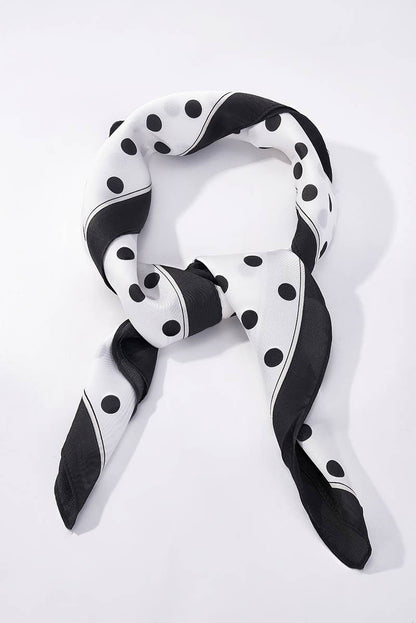 White & Black Polka Dot Scarf