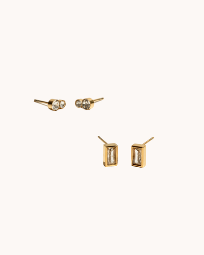 Rectangle Duo Studs Set
