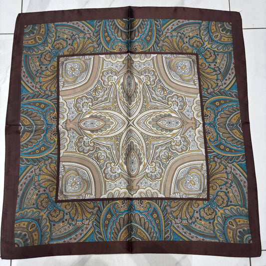 Brown & Blue Patterned Scarf