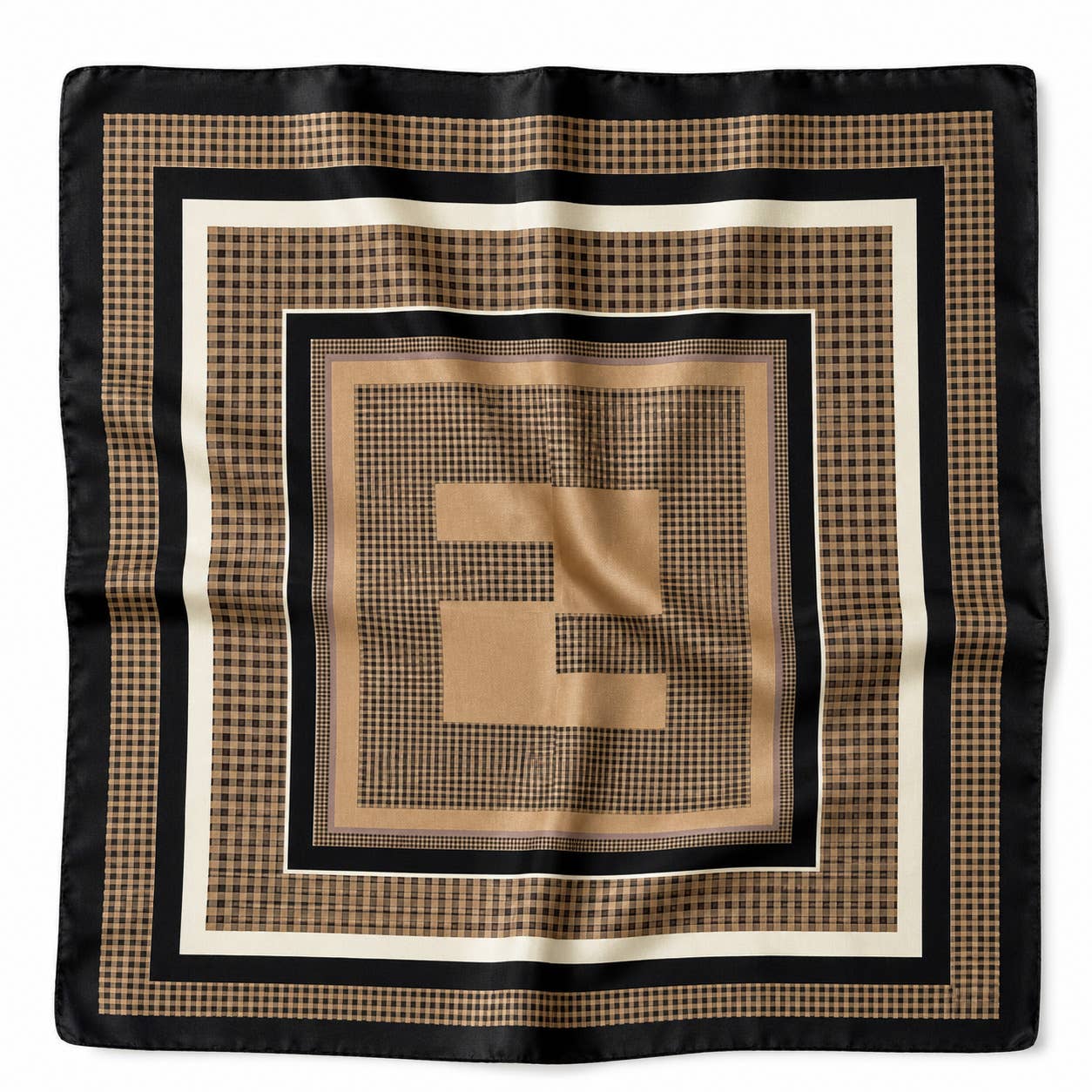 Neutral Square Patterned Scarf