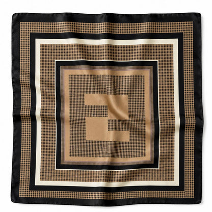 Neutral Square Patterned Scarf