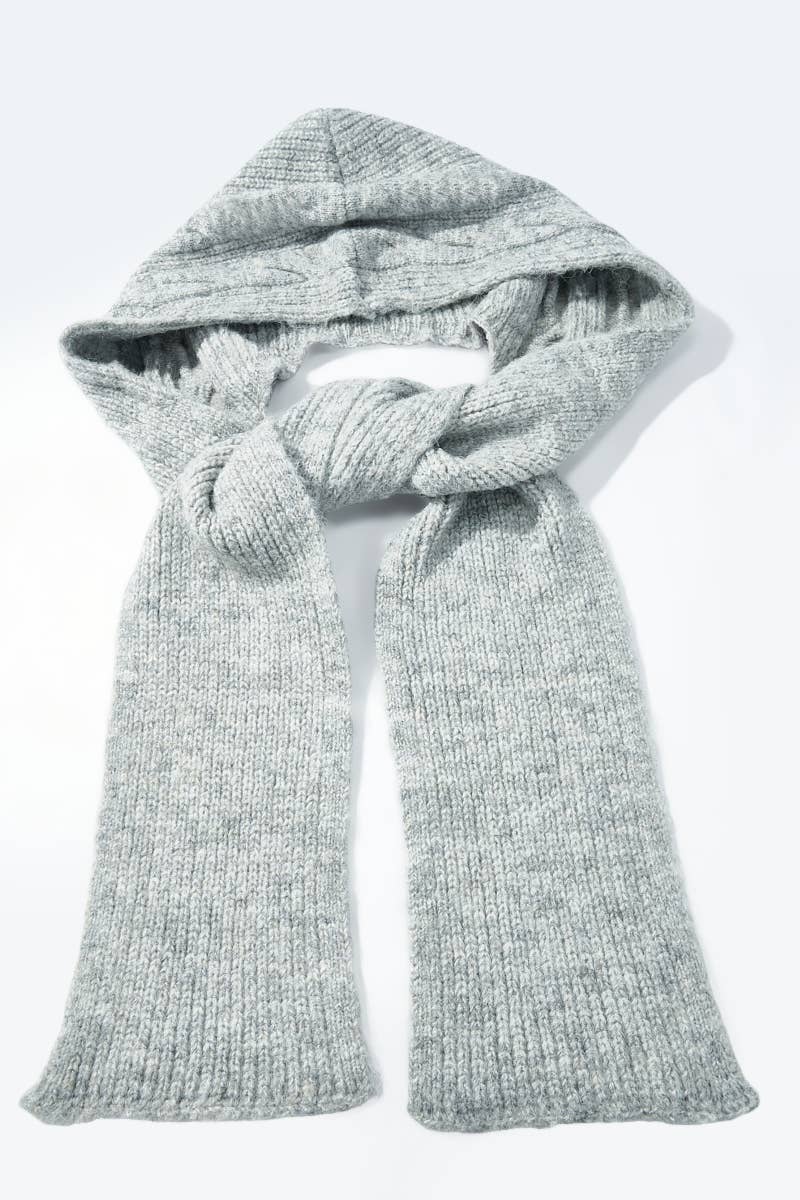 Lucy 2-in-1 Hooded-Scarf in Grey