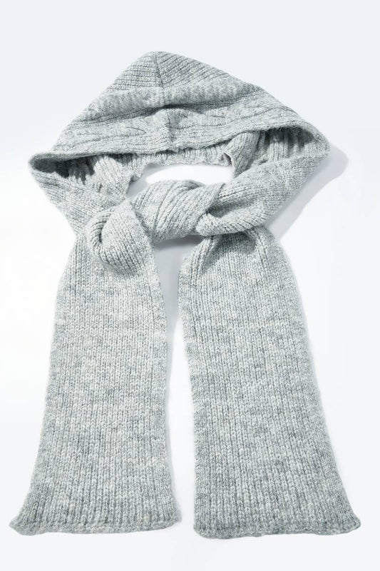 Lucy 2-in-1 Hooded-Scarf in Grey