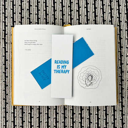 Reading Is My Therapy Letterpress Bookmark