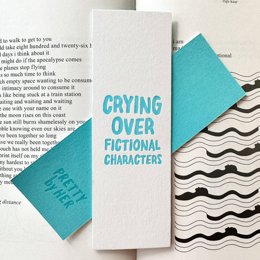 Crying Over Fictional Characters Letterpress Bookmark