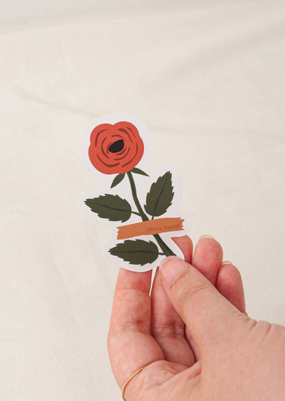 Red Rose Vinyl Sticker