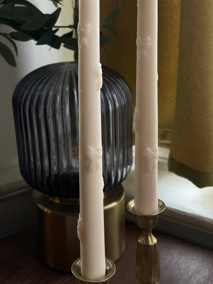 Ribbon Taper Candlestick | Pink