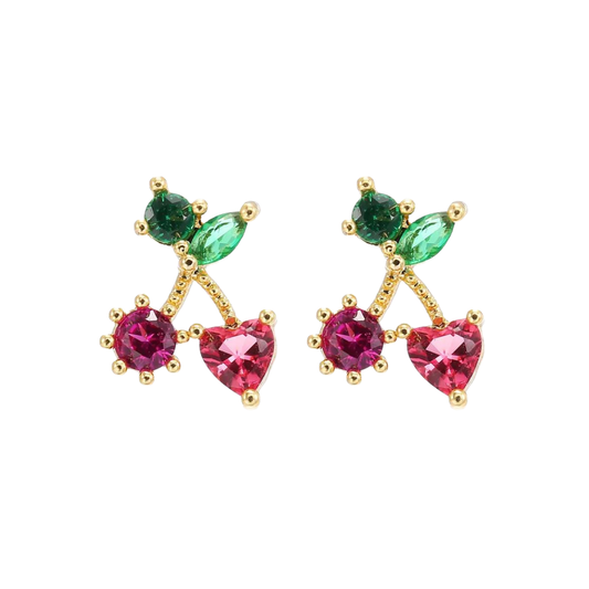 Heart Cherry Studs