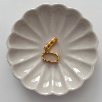 Small Ray Ribbed Earrings
