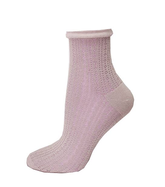 Neat Pointelle Pink (All Dot-Line Socks 3 for $20)