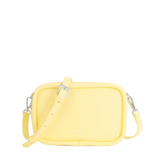 Erika Recycled Vegan Crossbody Bag in Lemonade Pebbled