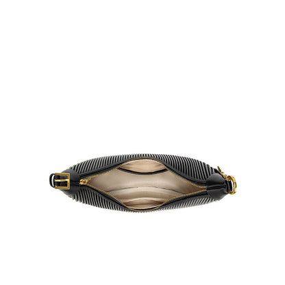 Crescent Recycled Vegan Crossbody Bag in Black