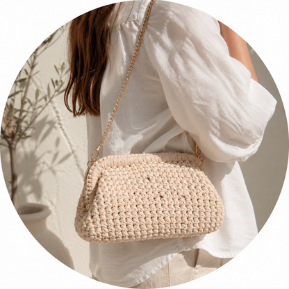 Grace Crochet Metal Clutch