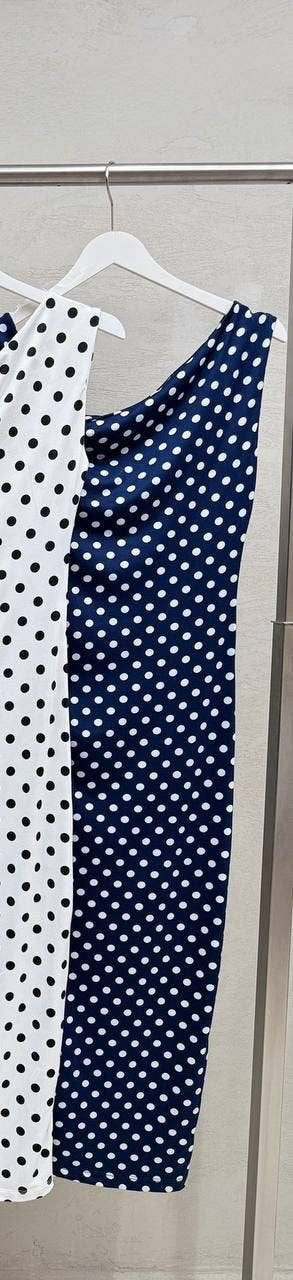 Heidi Polka Dot Dress in Navy