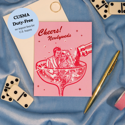 Cheers! Newlyweds Foil Wedding Card