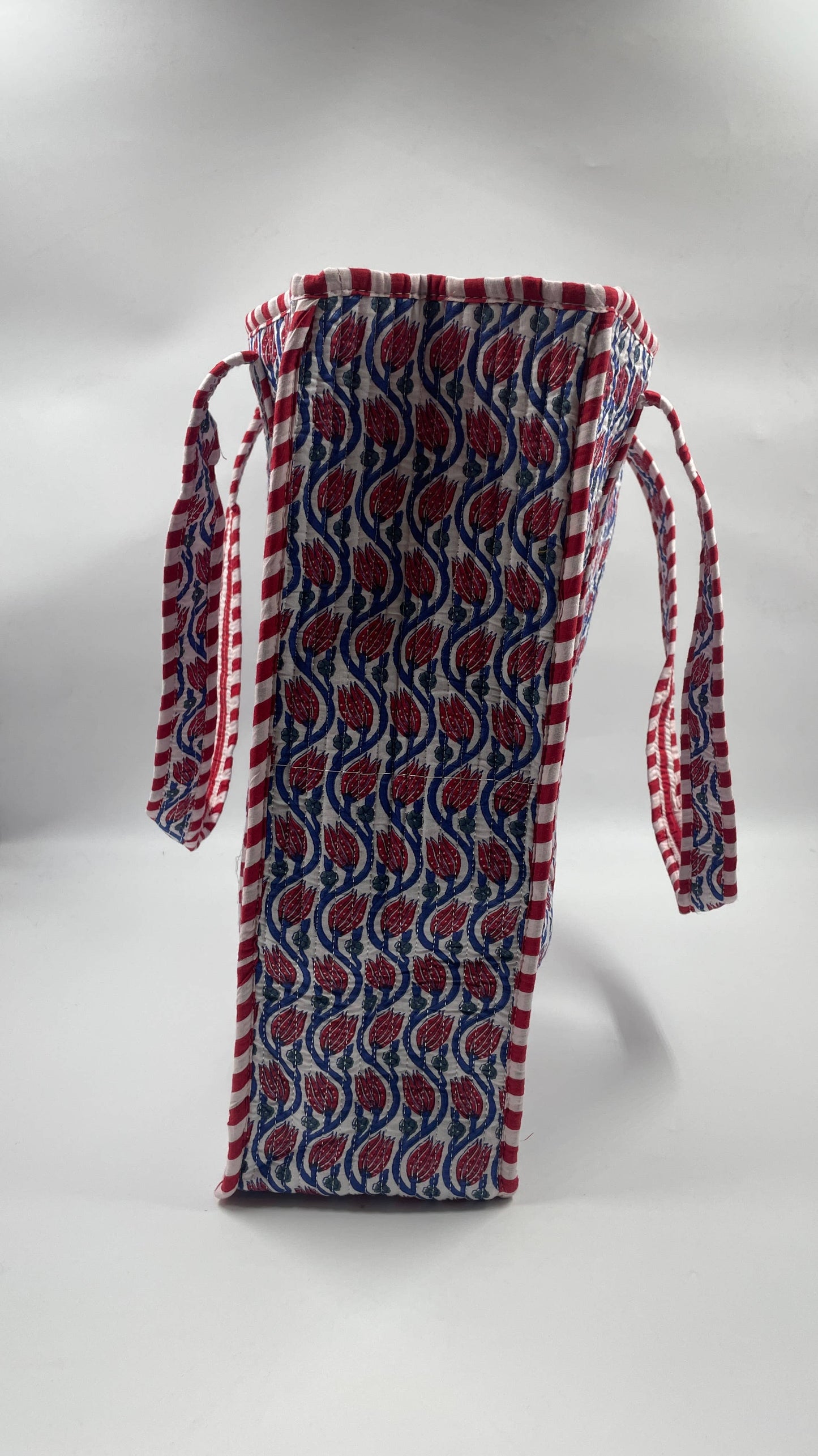 Lotus Cotton Kantha Quilted Boho Reversible Tote Bag