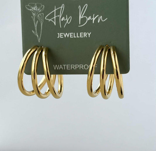 Trio Hoop Studs