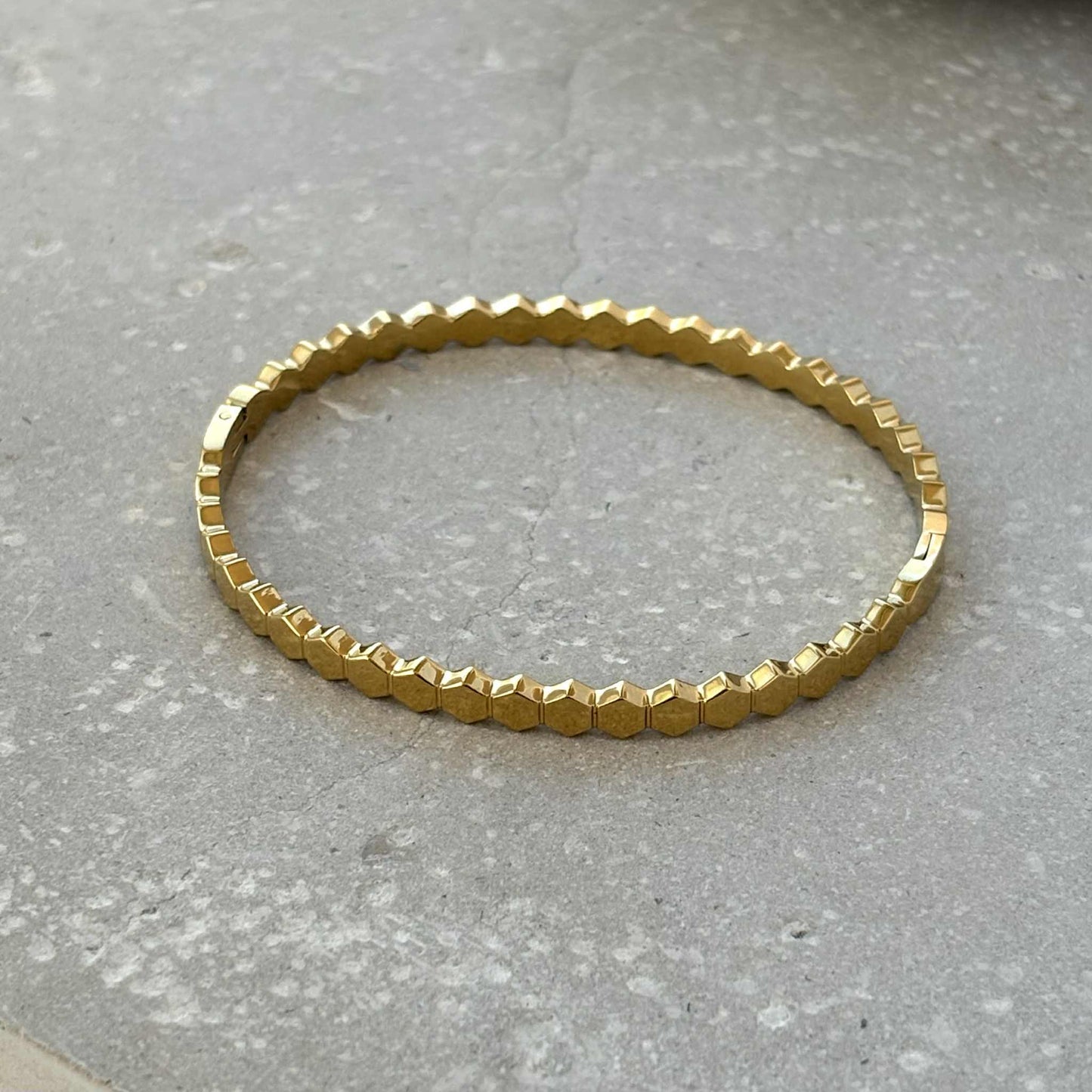 Hexagonal Hinged Bangle Bracelet
