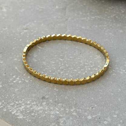 Hexagonal Hinged Bangle Bracelet