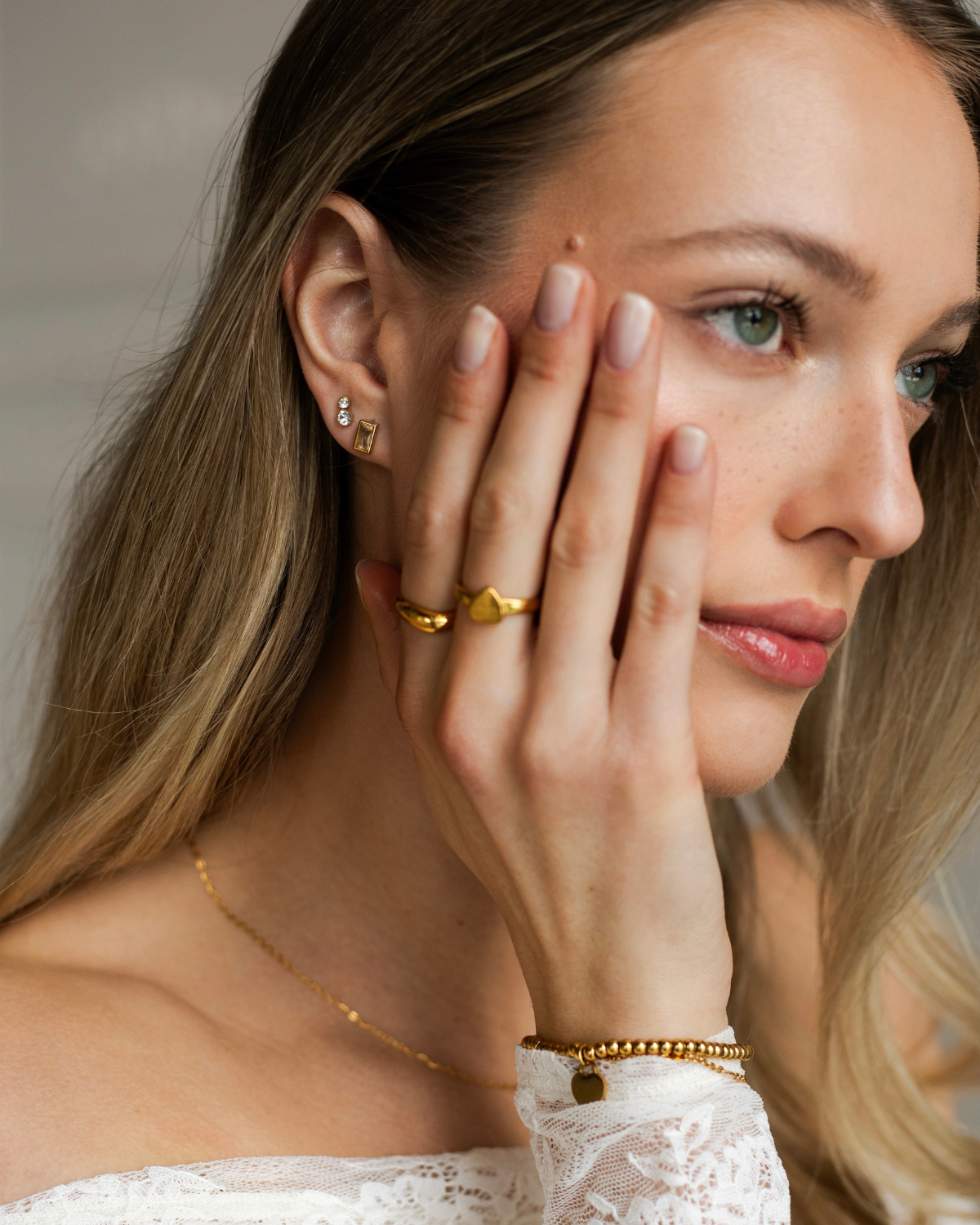 Rectangle Duo Studs Set