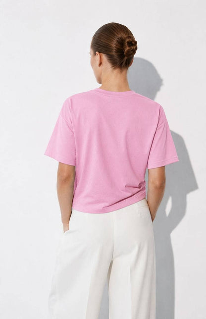 Everyday Boxy Crewneck Tee in Pink