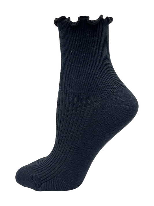 Black Ruffle Sock (All Dot-Line Socks 3 for $20)