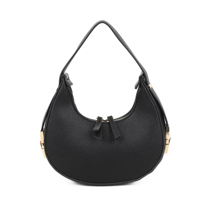 Small Half Moon Shoulder Bag in Black