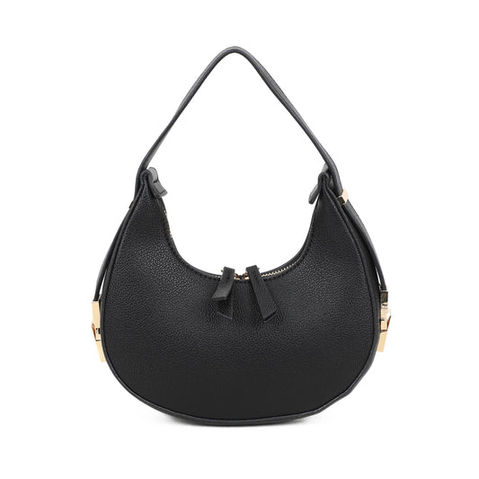 Small Half Moon Shoulder Bag in Black