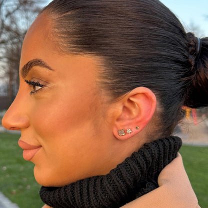 Clover Pearl Stud Earrings