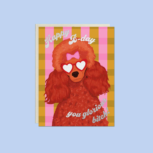 Birthday Poodle Foil Birthday Card