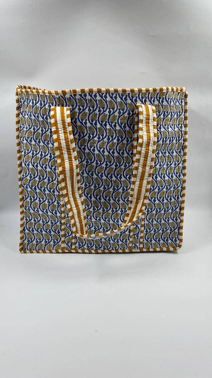 Lotus Kantha Quilted Boho Reversible Tote Bag