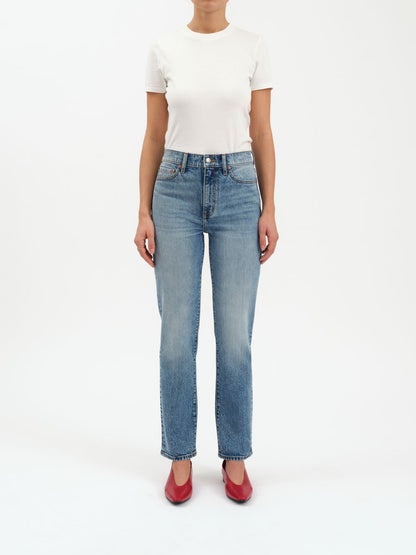 Smarty Pants High Rise Straight Jean in Face to Face
