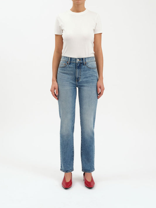 Smarty Pants High Rise Straight Jean in Face to Face