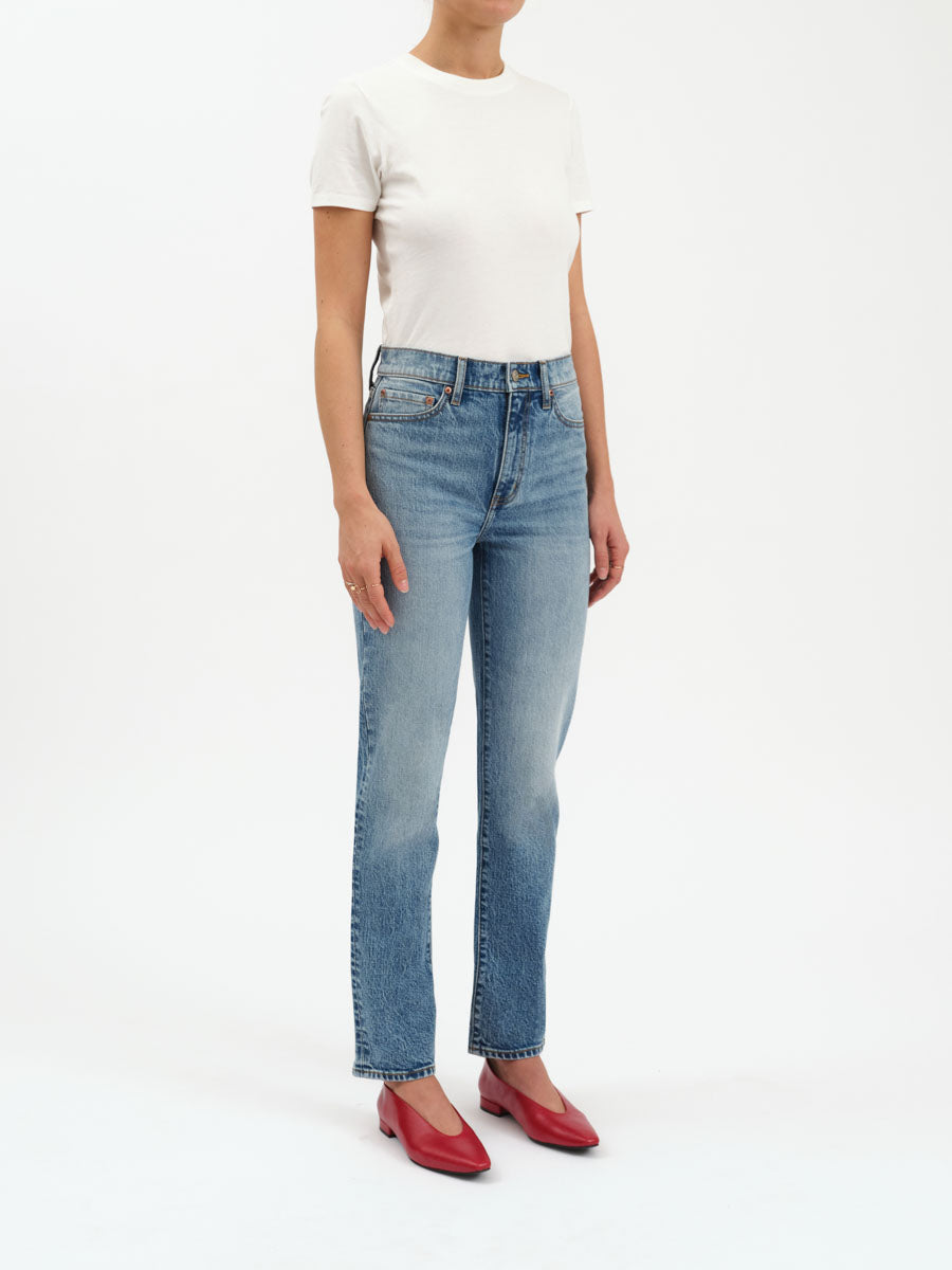 Smarty Pants High Rise Straight Jean in Face to Face
