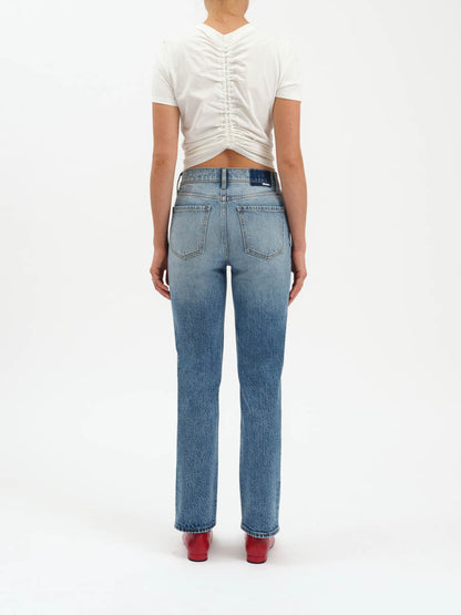 Smarty Pants High Rise Straight Jean in Face to Face