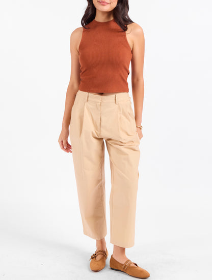 Soft Cedar Ruched Knit Tank