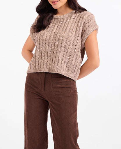 Effortless Cable Knit Sweater Tank