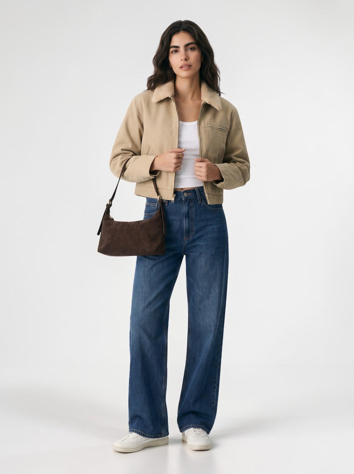 Ivy Chocolate Faux Suede Adjustable Shoulder Bag