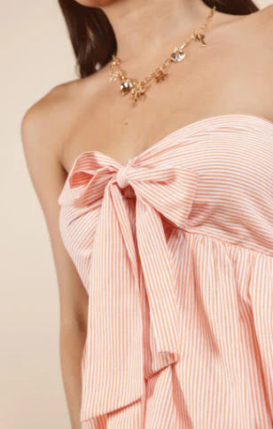 Create Memories Strapless Front Bow Top