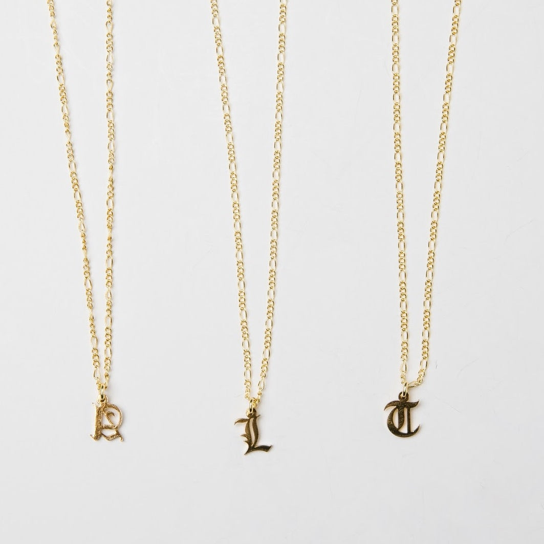 English Initial Necklace