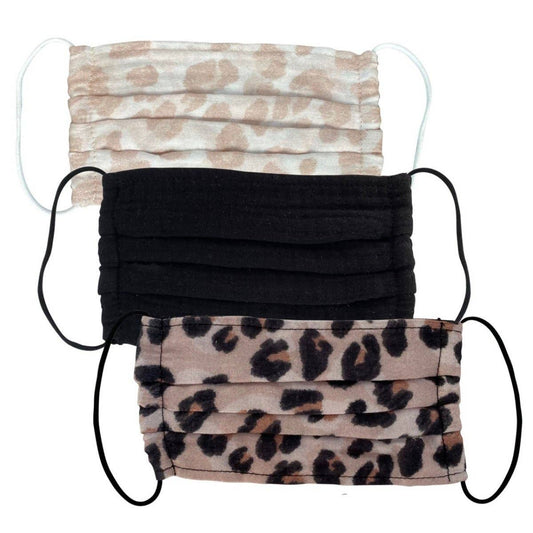 Cotton Mask 3pc Set - Leopard