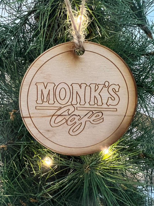 Seinfeld Monk’s Cafe Wooden Christmas ornament