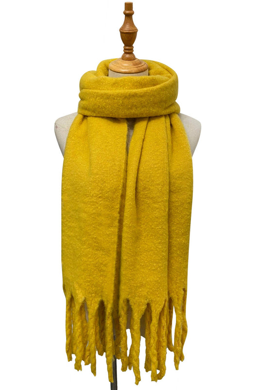 Tassel Blanket Scarf: Yellow